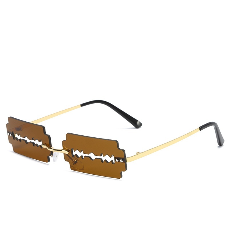 Trimming Sunglasses Women's Metal Rimless Sunglasses - Image 3