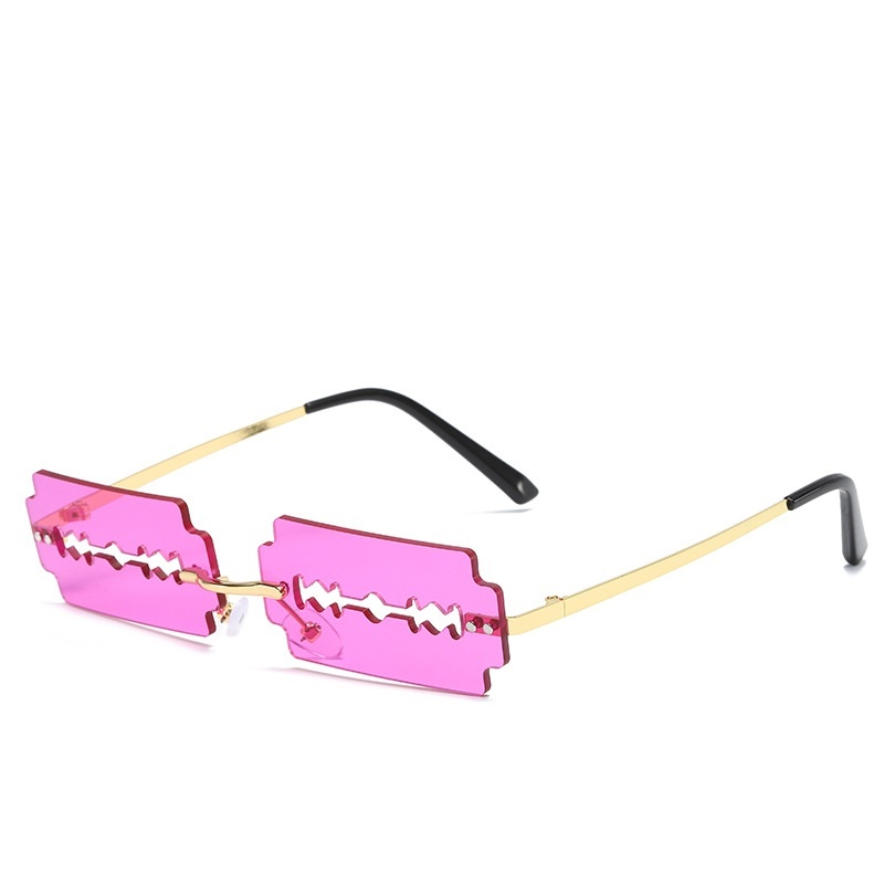 Trimming Sunglasses Women's Metal Rimless Sunglasses - Image 7