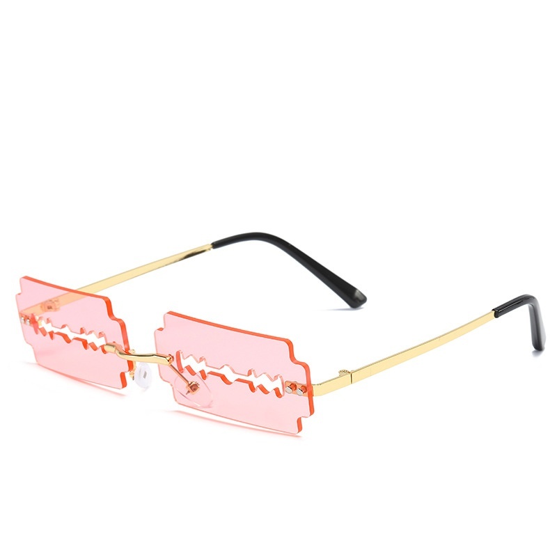 Trimming Sunglasses Women's Metal Rimless Sunglasses - Image 9