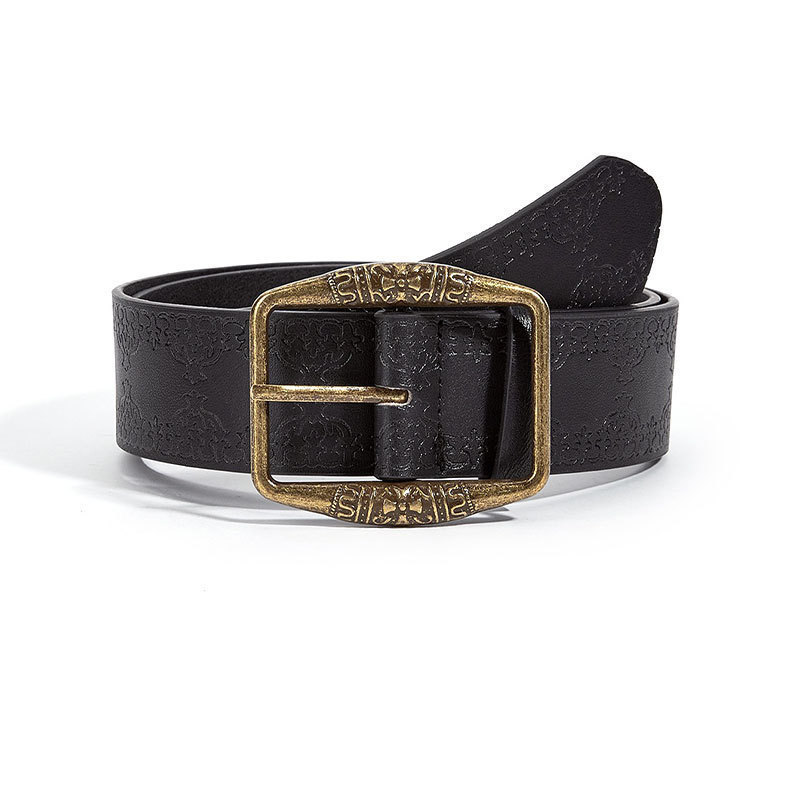 New Retro Embossing Belt Brown Alloy Ethnic Style - Image 3