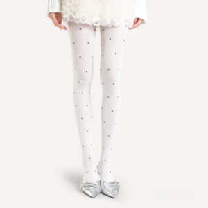 Japanese Style Sweet White Polka Dot Sheer Pantyhose