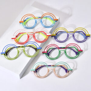 Creative Multicolor Ultra-light Pure Titanium Round Glasses