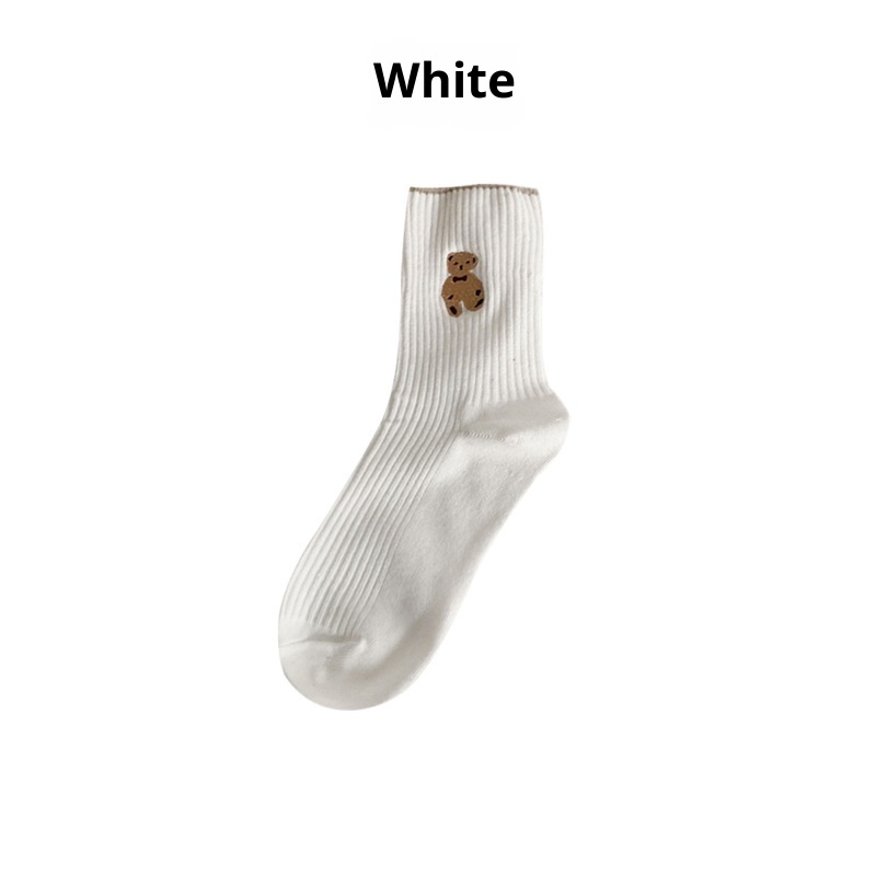 Mid-calf Retro Style Bear Japanese School Style Autumn And Winter Women's Stack Socks - Image 6