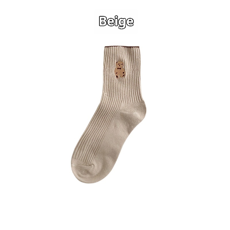 Mid-calf Retro Style Bear Japanese School Style Autumn And Winter Women's Stack Socks - Image 7