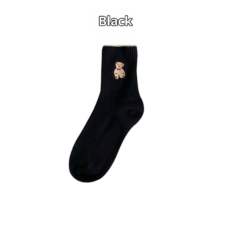 Mid-calf Retro Style Bear Japanese School Style Autumn And Winter Women's Stack Socks - Image 10