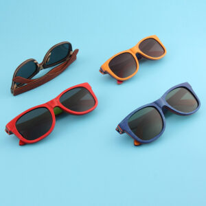 High-end Skateboard Fashionable Nose Bridge Polarized Glasses Oval Frame Wooden Sunglasses