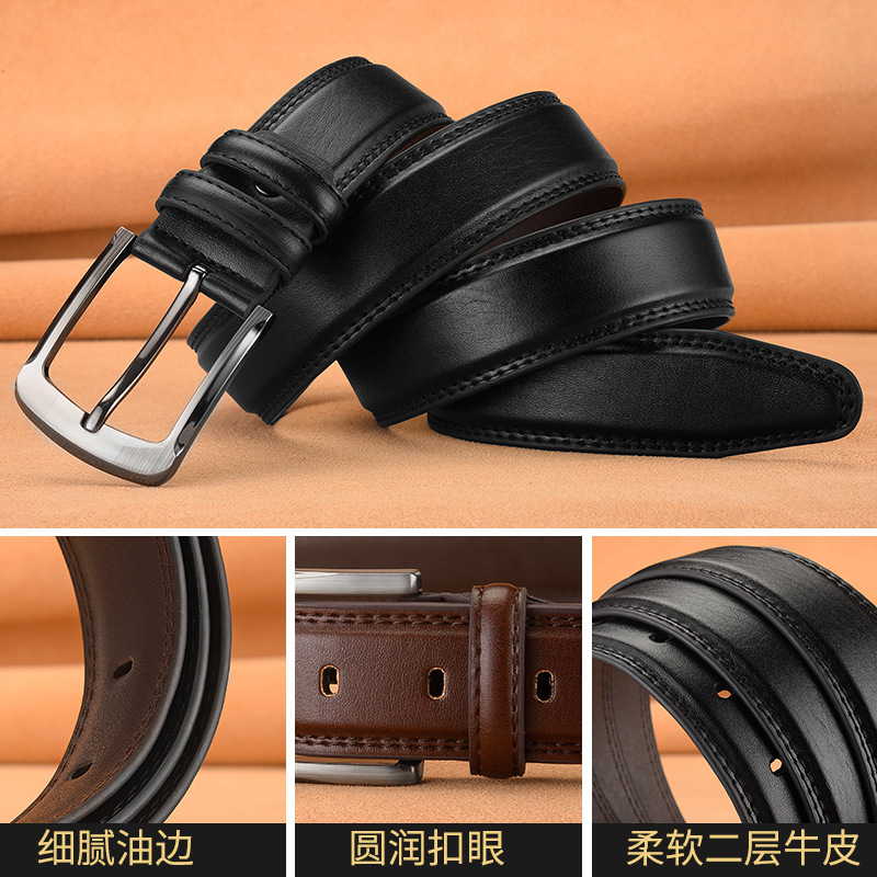 Men's Pin Buckle Cowhide Belt Business Fashion And Leisure - Image 2