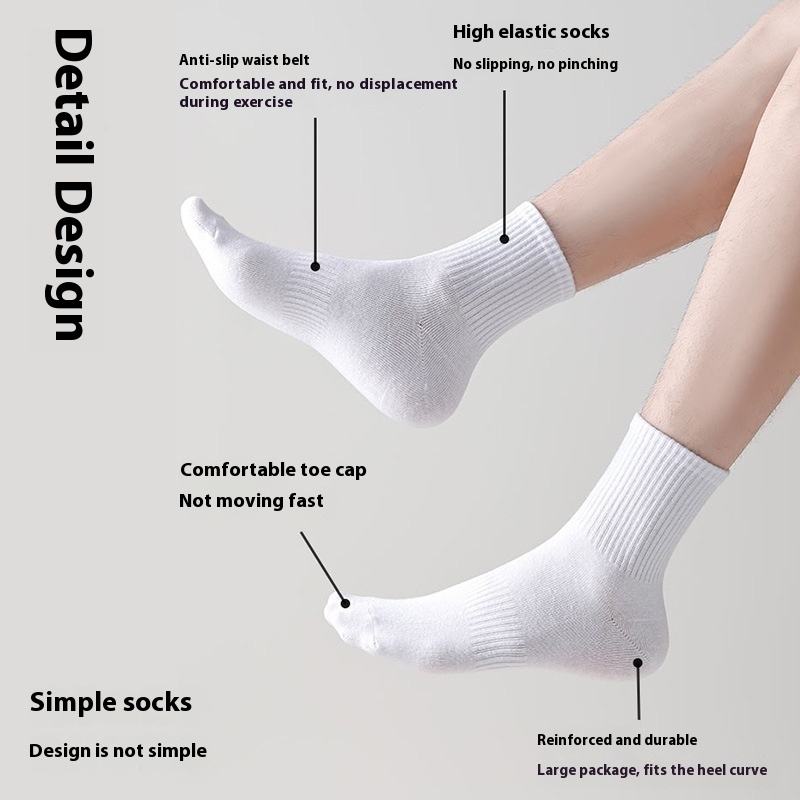 Men's Thin Knee-high Sweat Absorbing And Deodorant Antibacterial Socks - Image 3