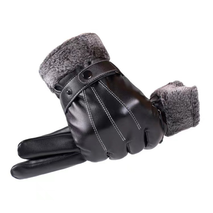 Winter Men's Fleece-lined Thick Windproof Gloves - Image 3