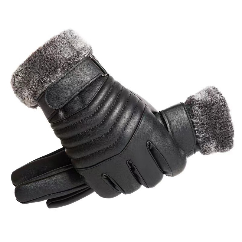 Winter Men's Fleece-lined Thick Windproof Gloves - Image 6