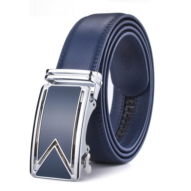 Genuine Leather Men's M Letter Comfort Click Belt Business New - Image 3