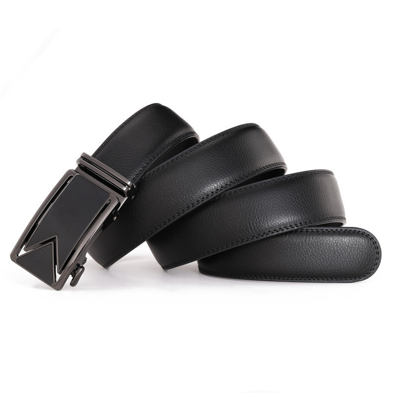 Genuine Leather Men's M Letter Comfort Click Belt Business New - Image 4