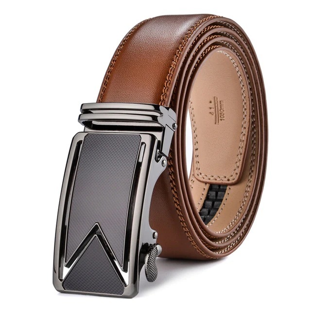Genuine Leather Men's M Letter Comfort Click Belt Business New - Image 5