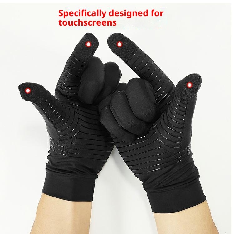 Copper Fiber Pressure Copper Ion Full Finger Touch Screen Gloves - Image 2