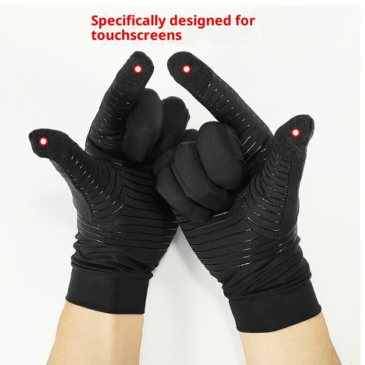 Copper Fiber Pressure Copper Ion Full Finger Touch Screen Gloves - Image 7