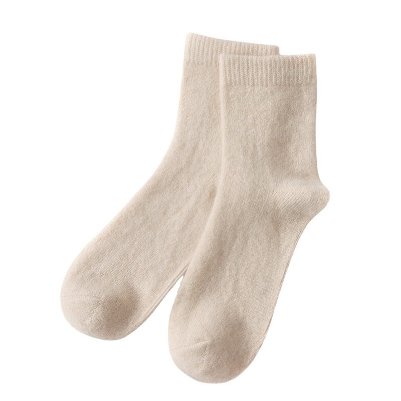 Mid-High Tube Pure Color Cashmere Socks Unisex Maternity Socks Winter Cold Thick Socks Warm - Image 2