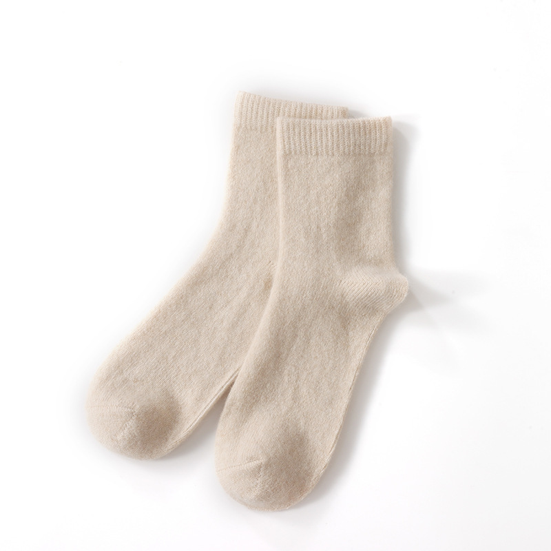 Mid-High Tube Pure Color Cashmere Socks Unisex Maternity Socks Winter Cold Thick Socks Warm - Image 3