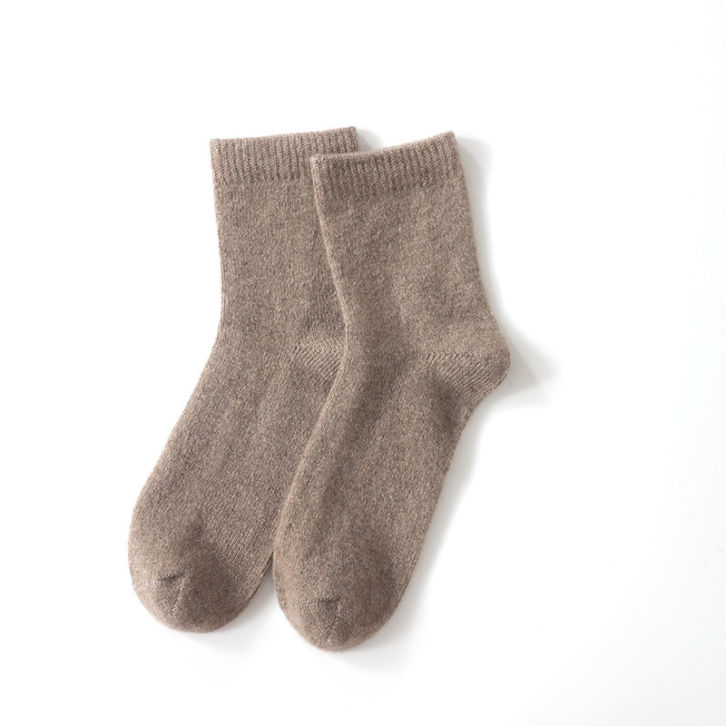 Mid-High Tube Pure Color Cashmere Socks Unisex Maternity Socks Winter Cold Thick Socks Warm - Image 4
