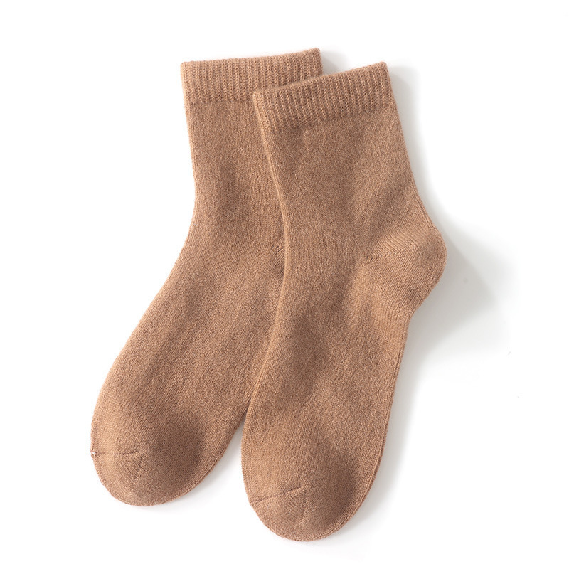 Mid-High Tube Pure Color Cashmere Socks Unisex Maternity Socks Winter Cold Thick Socks Warm - Image 5