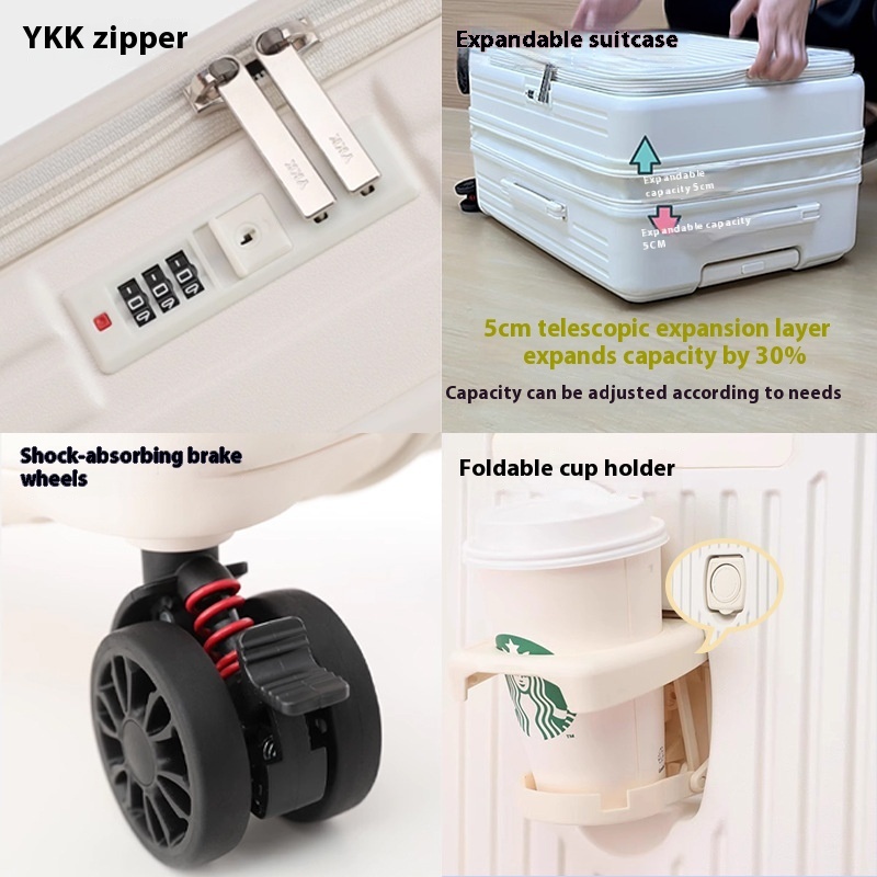 Three-piece Side Opening Expandable Large Capacity Suitcase - Image 3