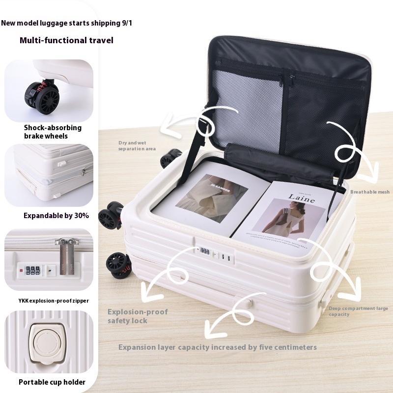 Three-piece Side Opening Expandable Large Capacity Suitcase - Image 4