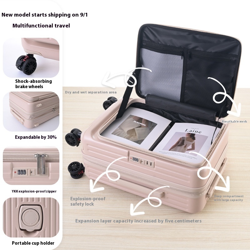 Three-piece Side Opening Expandable Large Capacity Suitcase - Image 5