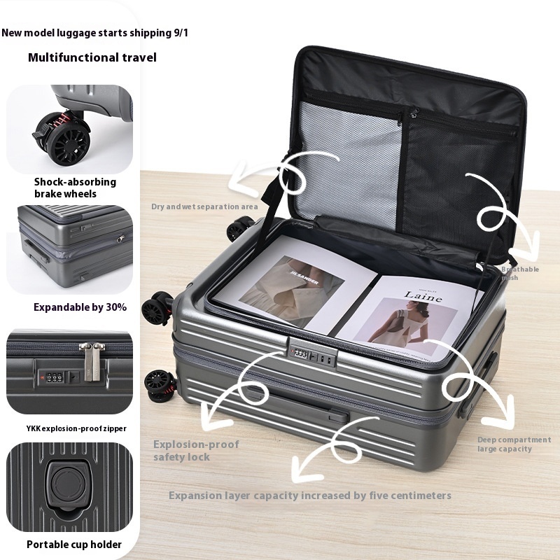 Three-piece Side Opening Expandable Large Capacity Suitcase - Image 6