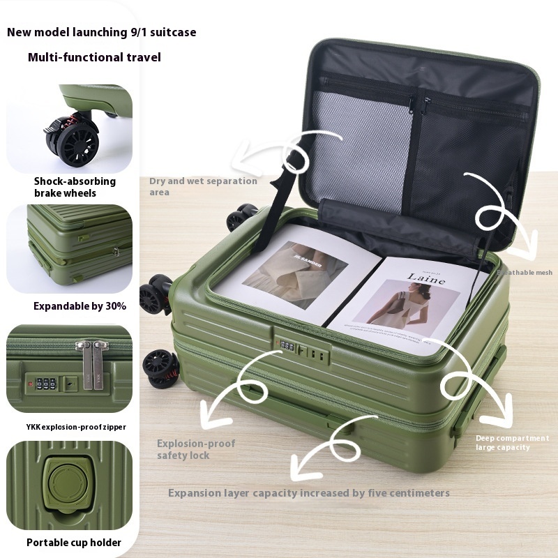 Three-piece Side Opening Expandable Large Capacity Suitcase - Image 7