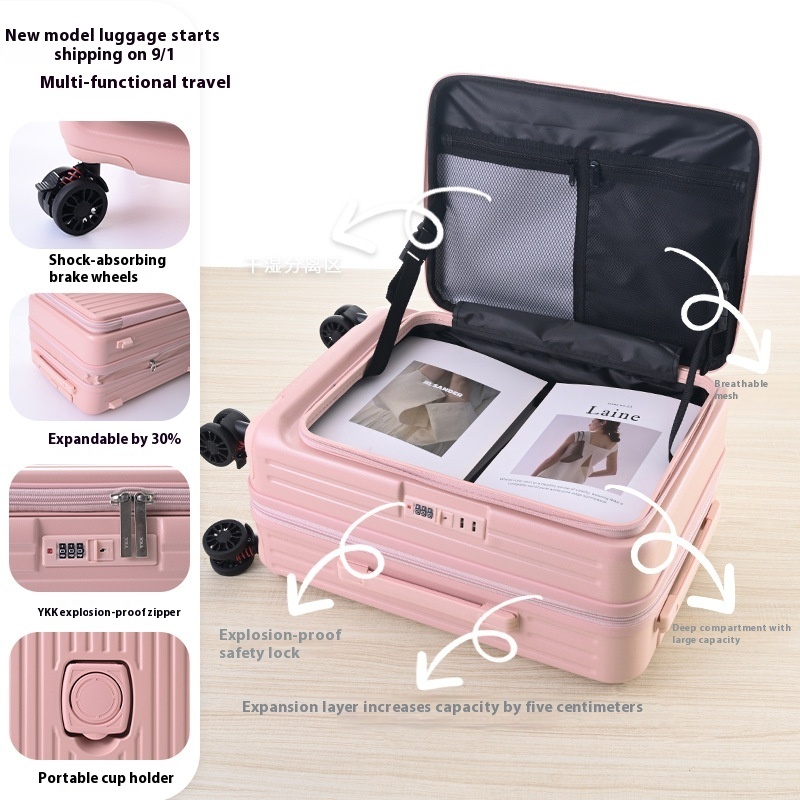 Three-piece Side Opening Expandable Large Capacity Suitcase - Image 9