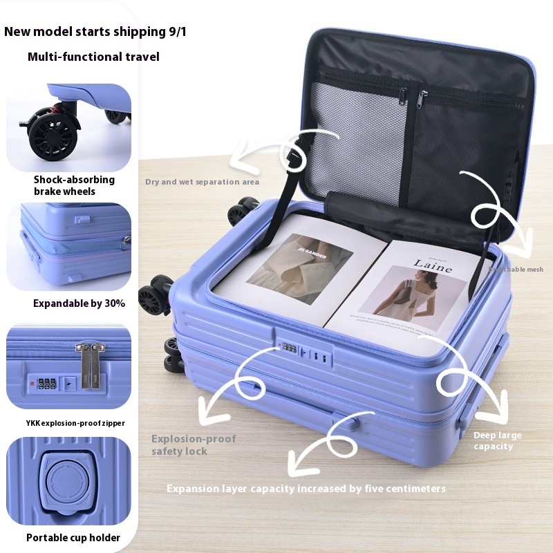 Three-piece Side Opening Expandable Large Capacity Suitcase - Image 10