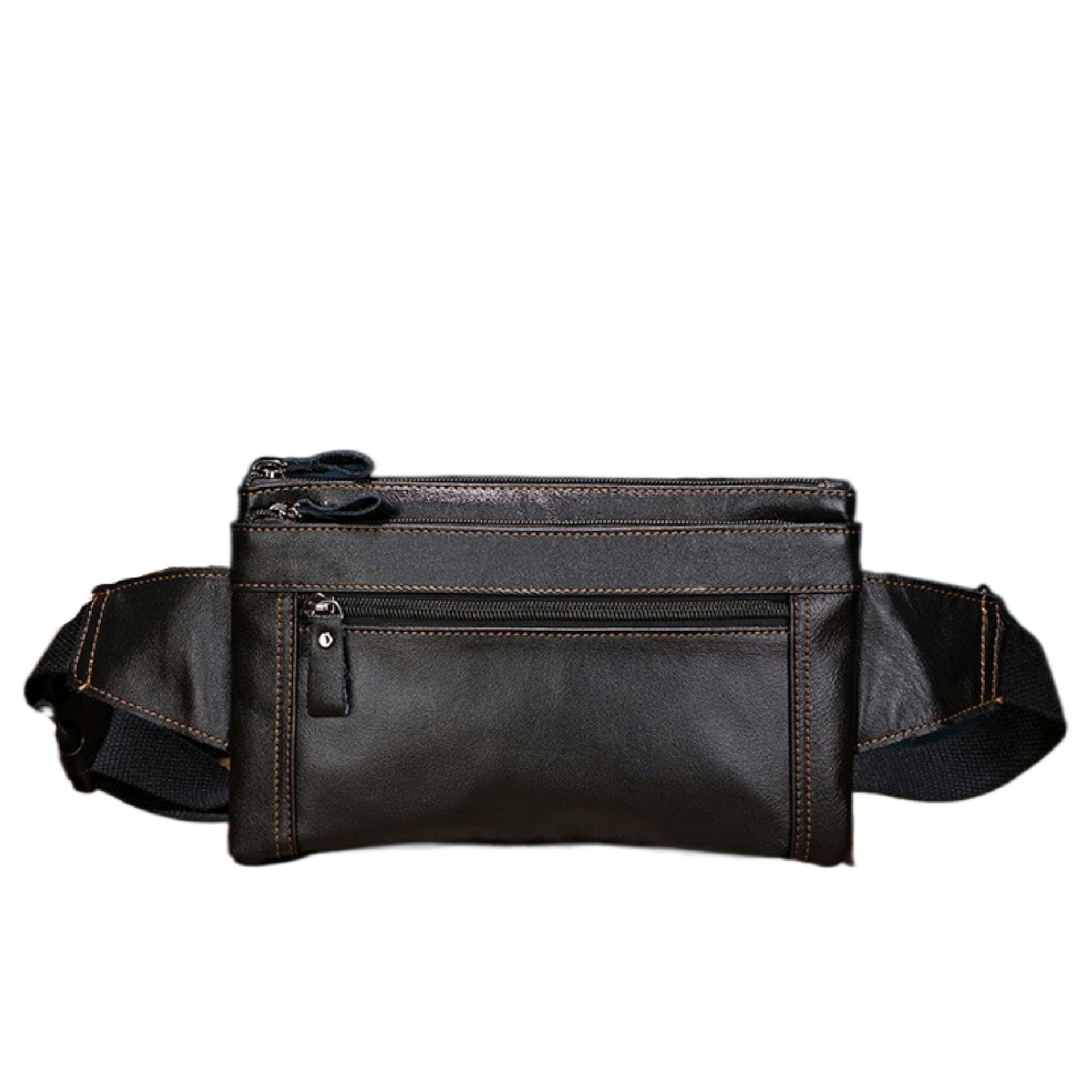 Men's Outdoor Work First Layer Cowhide Large Capacity Waterproof Waist Bag - Image 4