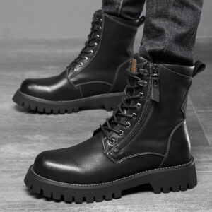 Worker Boot High Top British Style Thick Bottom Fleece-lined
