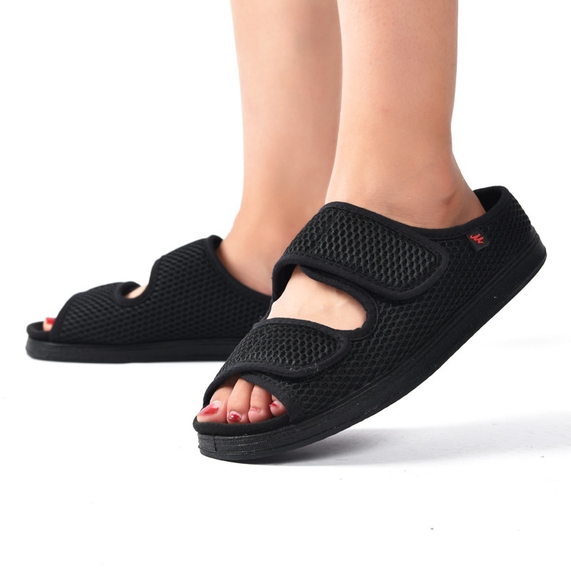 Wide Puffy Fat Big Foot Bone Adjustable Rubber Foam Bottom Loose Slippers - Image 4