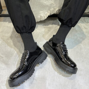 Youth Round Head British Style Flat Heel Fashion Casual Daily Leather Shoes