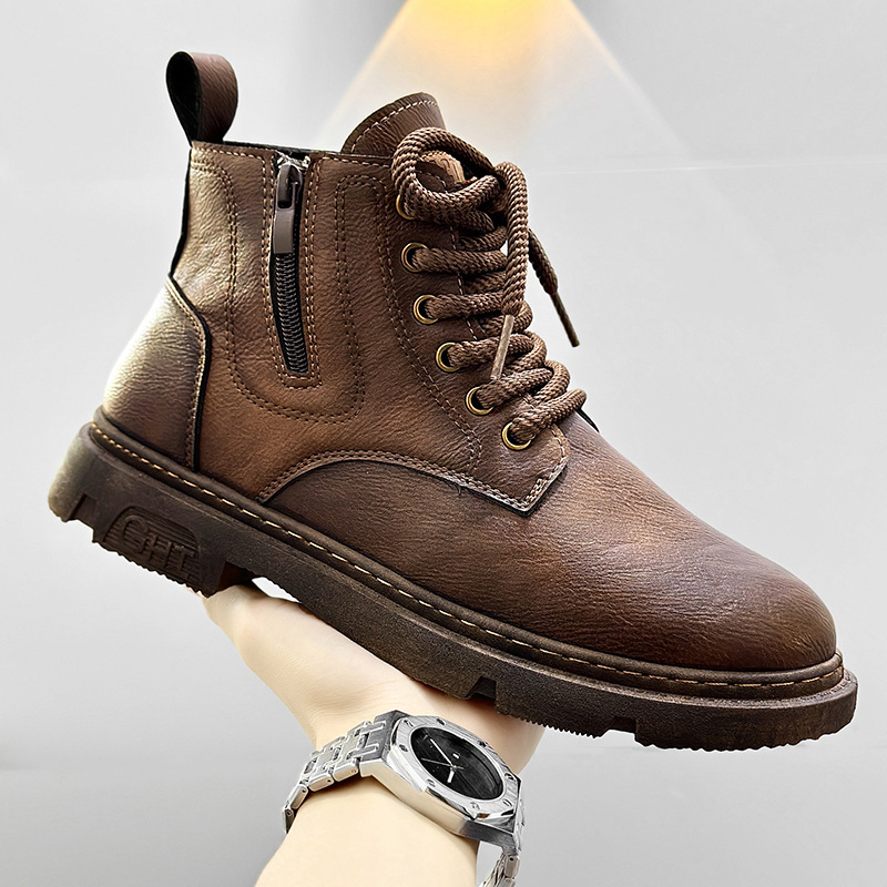 Men's Boots High-top New British Retro Workwear Trendy Casual - Image 7