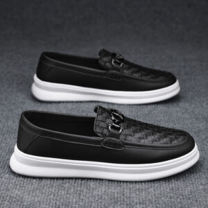 Fashion Retro Men's British Style Low-top Slip-on Small Leather Shoes