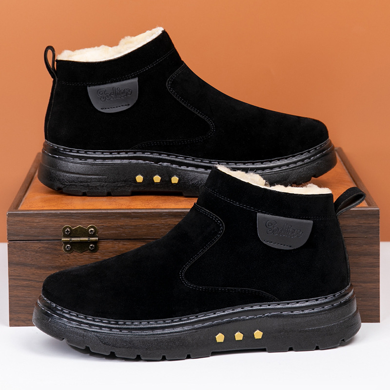 Warm Non-slip Sheep Wool Plus Velvet Thick Cotton Shoes - Image 6