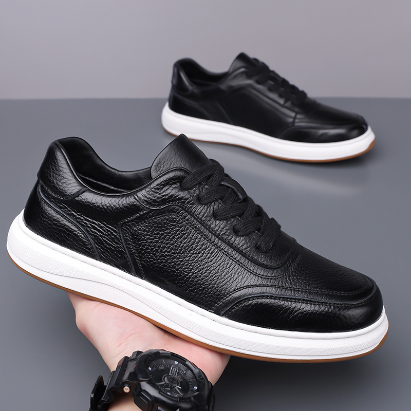 Casual Soft Leather Soft Bottom Men's Sneakers - Image 2