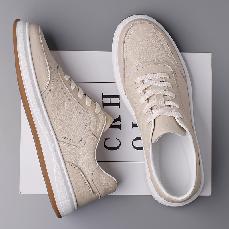 Casual Soft Leather Soft Bottom Men's Sneakers - Image 3