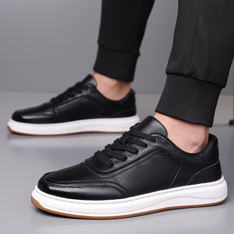 Casual Soft Leather Soft Bottom Men's Sneakers - Image 4