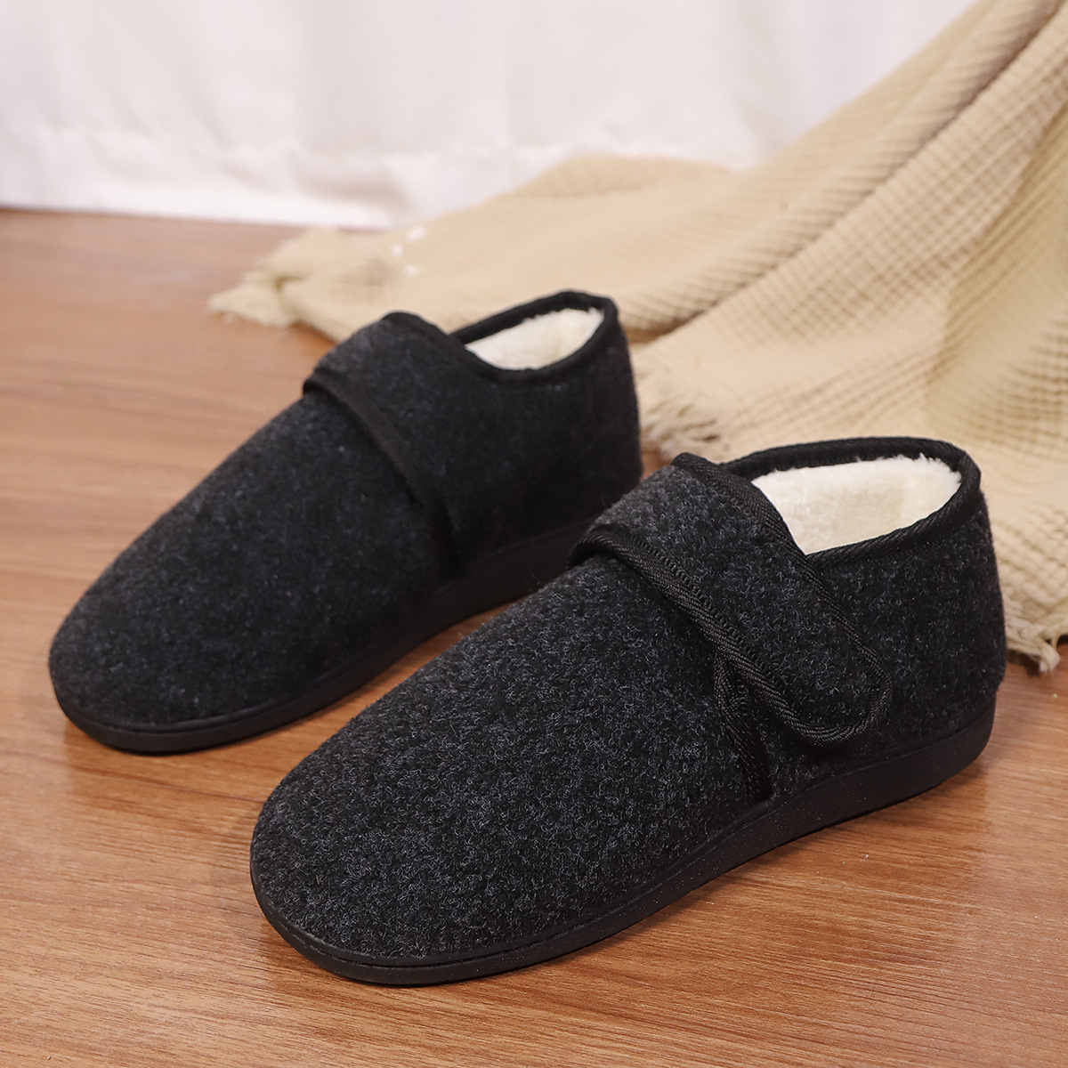 New Cotton Slippers Bag Heel Men's Winter Home Indoor Platform Warm - Image 5