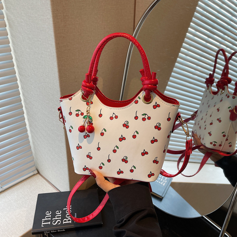 Cherry Print Commuter Crossbody Bag Shoulder Underarm - Image 7