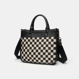 Large Capacity Chessboard Assorted Colors Retro Shoulder Bag