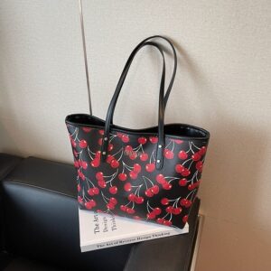 New Cherry Print Shoulder Crossbody Large Capacity Bag