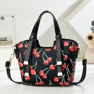 Bag Women's Classic All-match Vegetable Basket Cherry Print Hand Carrying