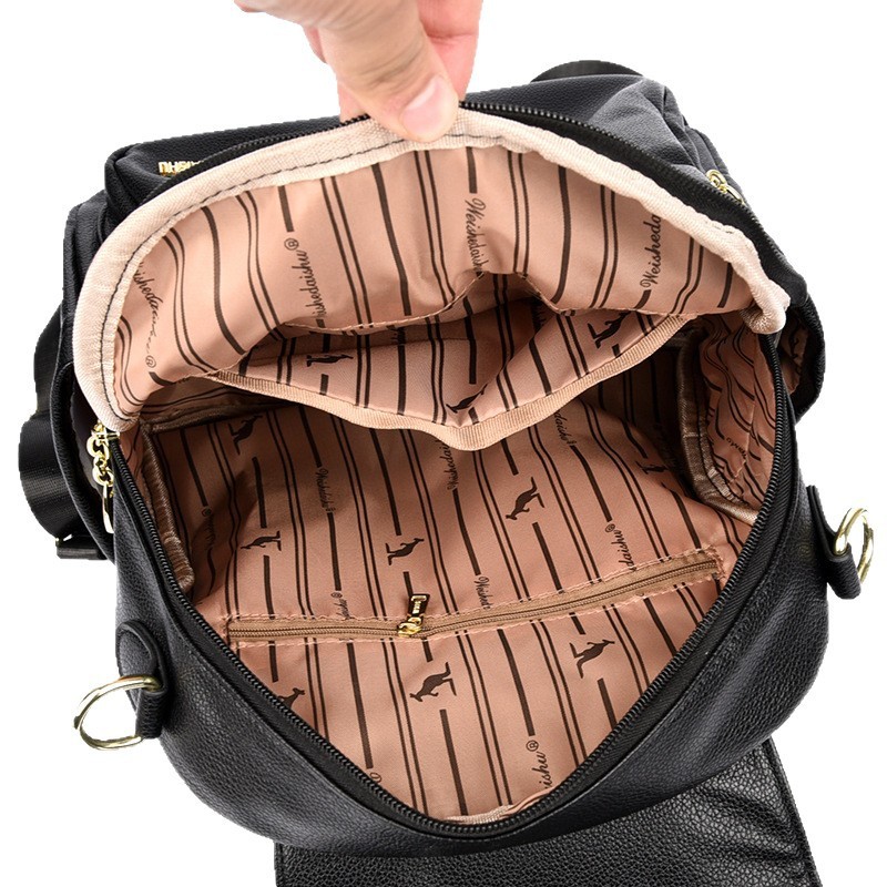 New Genuine Leather With Pendant High-value Female Student Travel Backpack - Image 5