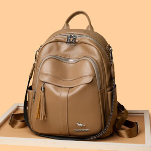 New Multi-functional Hand-held Genuine Leather Tassel Backpack