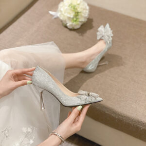 Pointed High Heels Female Silver