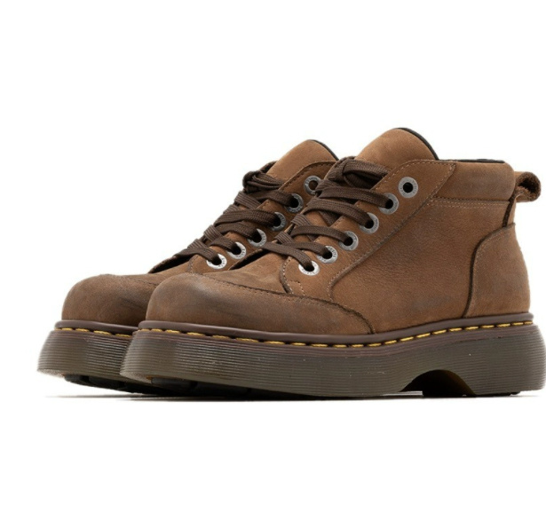 American Retro Brown Matte Leather Thick-soled Dr. Martens Boots - Image 5