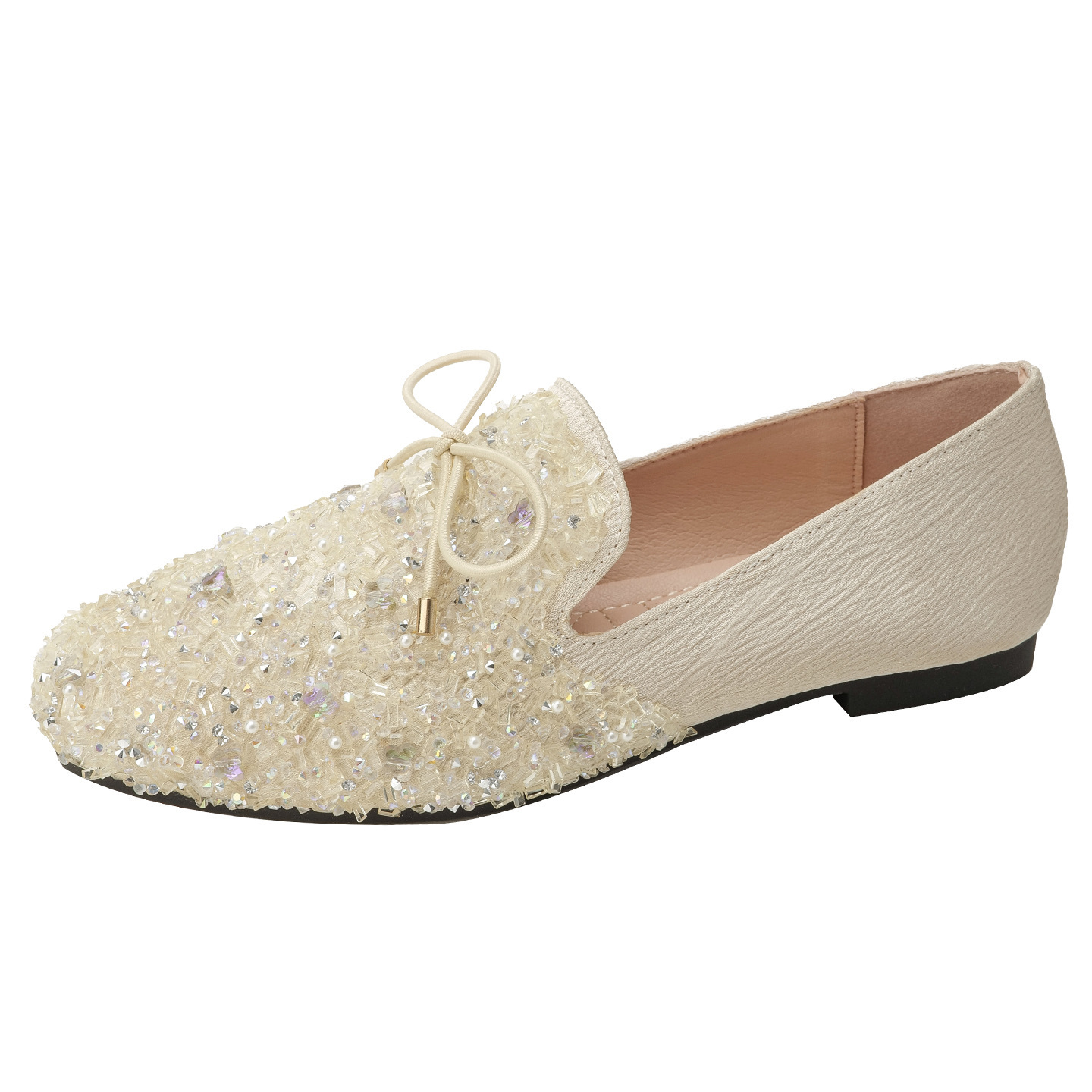 Rhinestone Square Head Pumps Women's Flat Low-cut All-match - Image 4